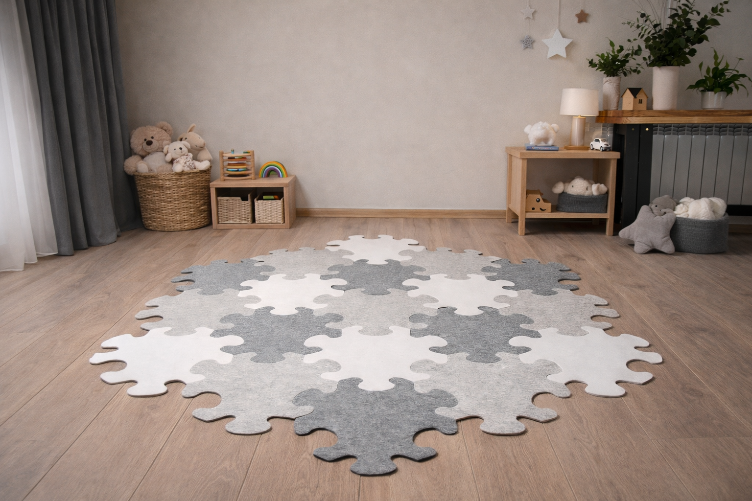 Vilnas filca puzles paklājs