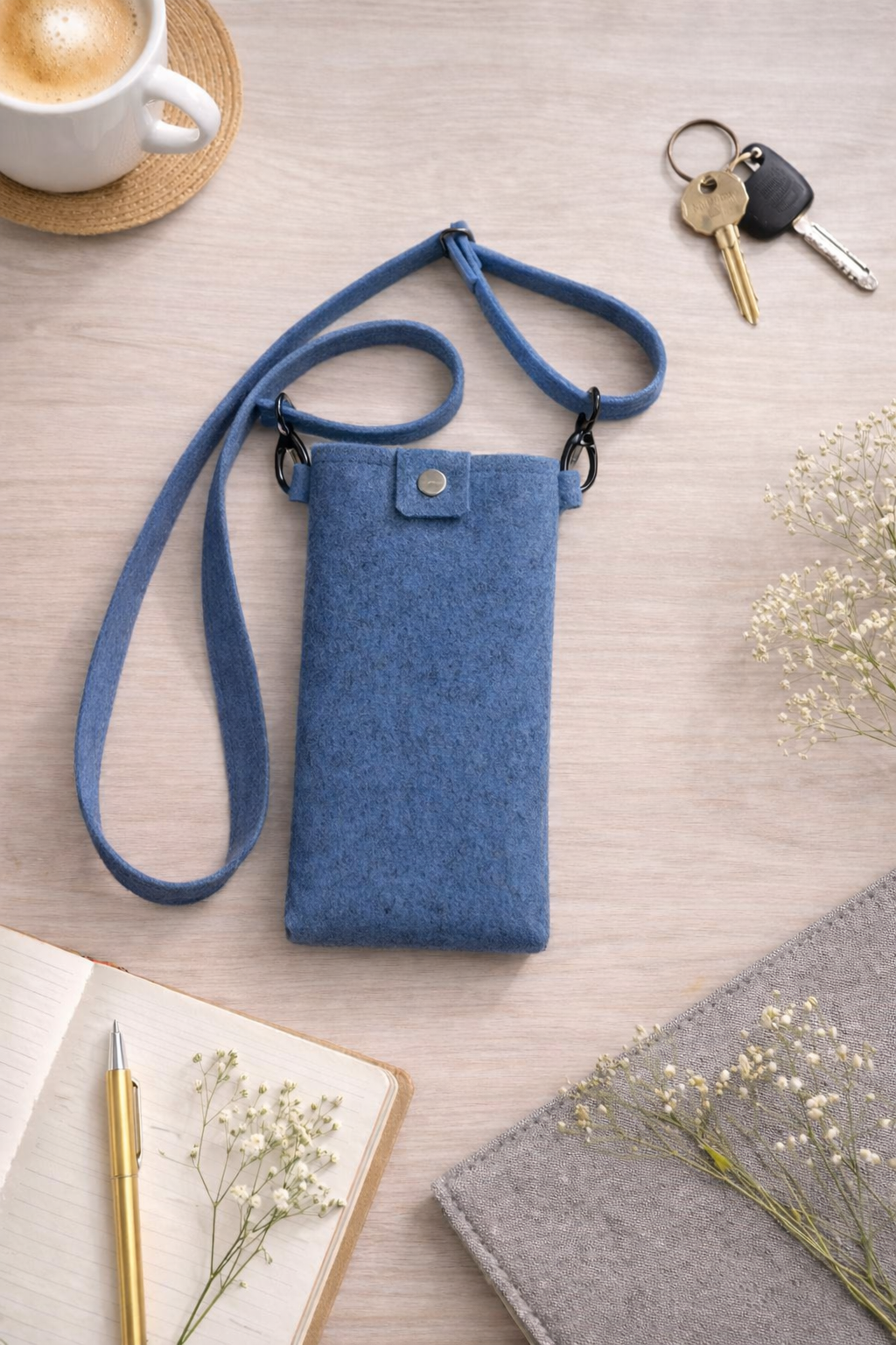 Merino vilnas filca telefona maciņš